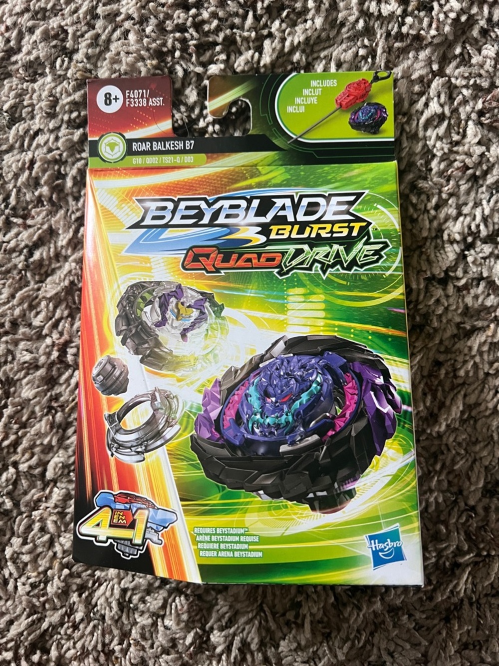 Hasbro Beyblade Burst QuadDrive Roar Balkesh B7 - Purple, Black, Teal